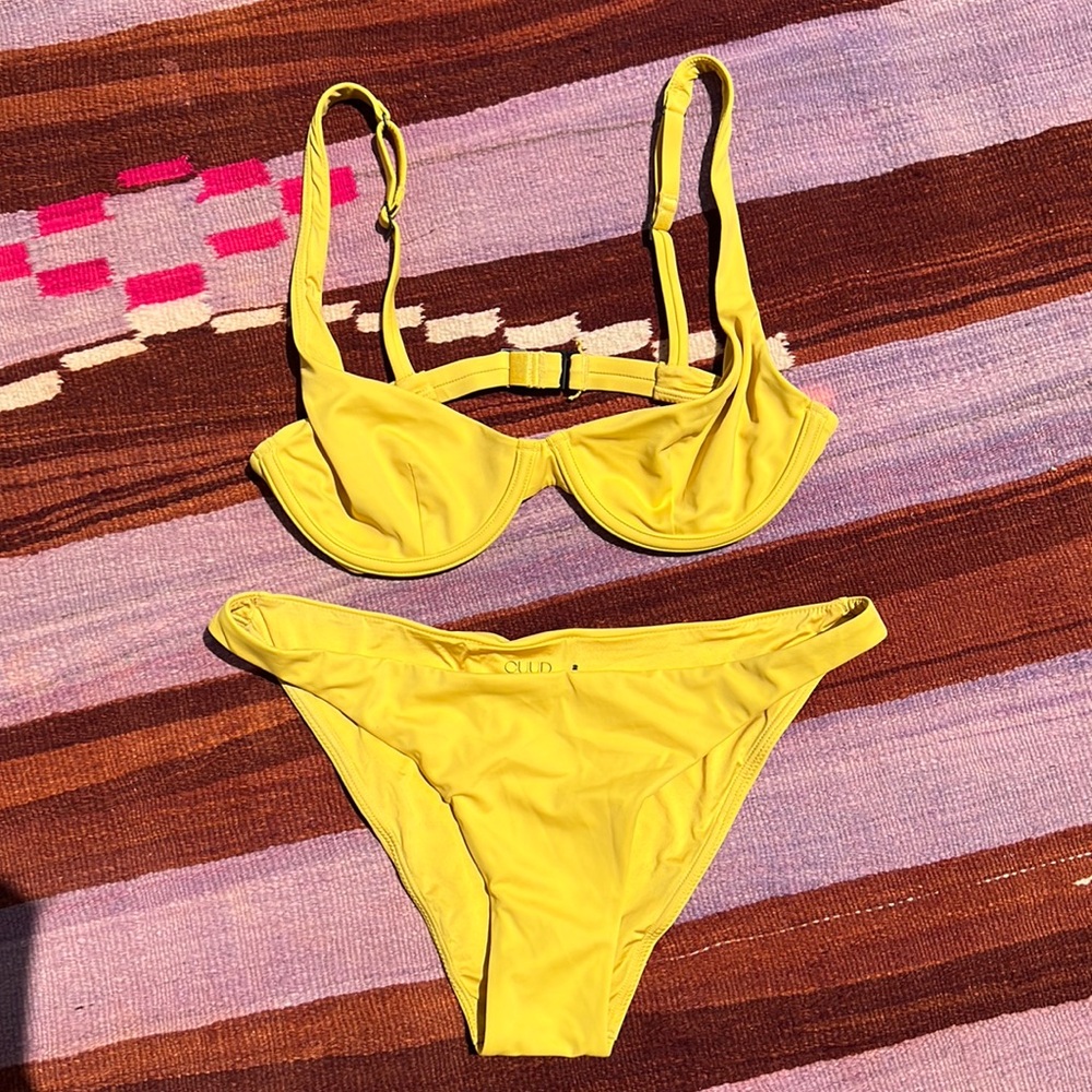 CUUP "The Scoop" Underwire Swim Top/"The Bikini" Swim Bottoms